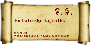 Hertelendy Hajnalka névjegykártya